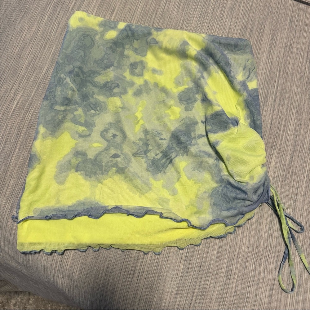 Tie-Dye Skirt in Yellow and Gray